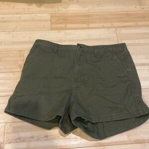 Madewell Kale Green Cotton Utility Camp Shorts